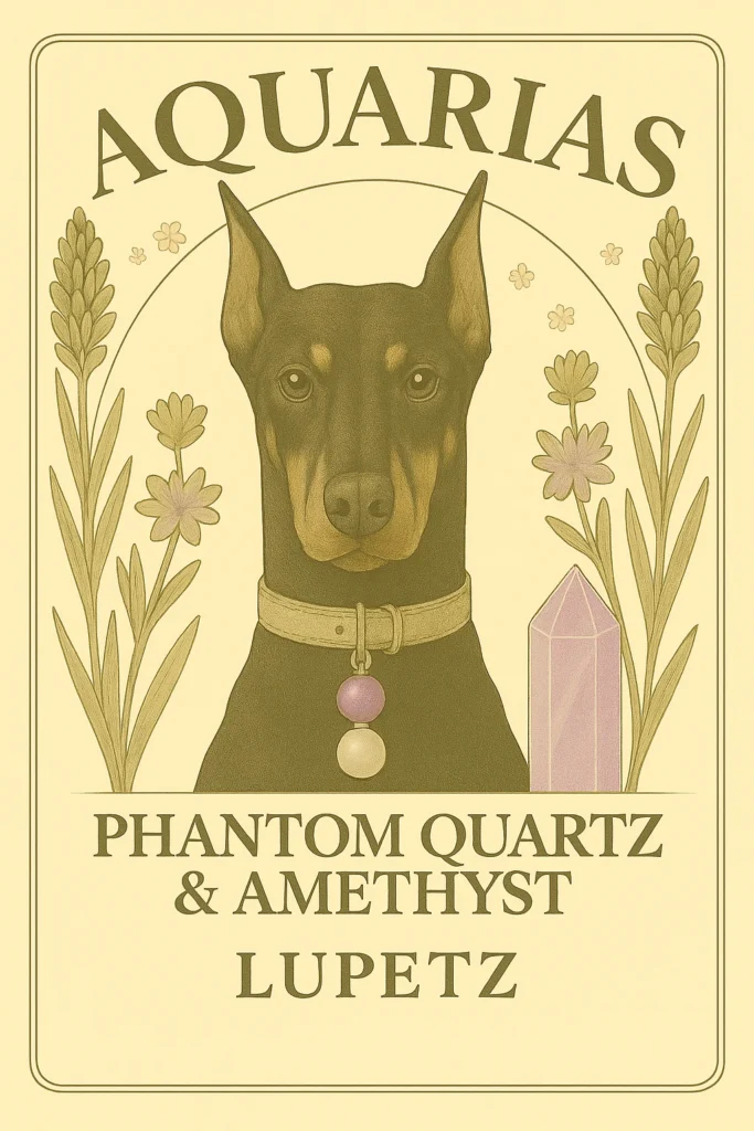 Unique Aquarius pet zodiac crystals – Garnet and Lapis Lazuli
